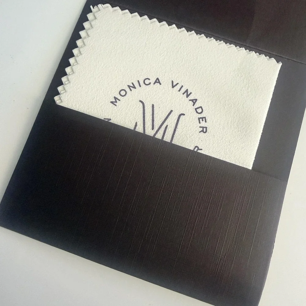 Authentic Monica Vinader Jewelry Polishing Cloth w/ Branded Sleeve‎ NEW